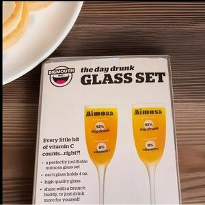 Set of 2 Mimosa Glasses Day Drunk Bigmouth